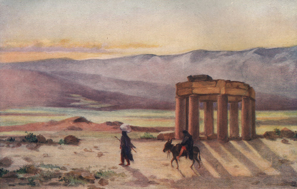 'The Bika with the Shrine of Douris' by Margaret Thomas. Lebanon 1908 print